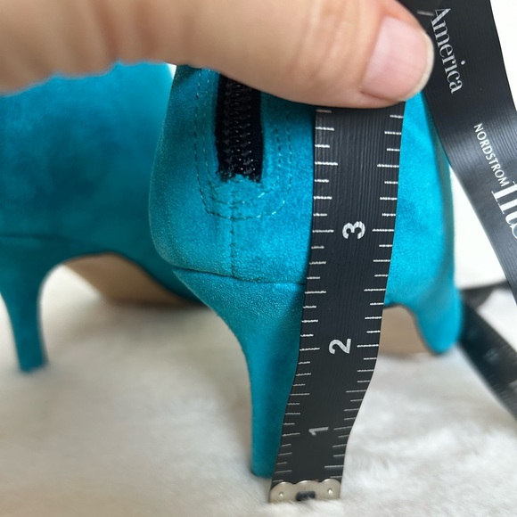 Ghita Turquoise Suede Ankle Booties - Picture 5 of 7